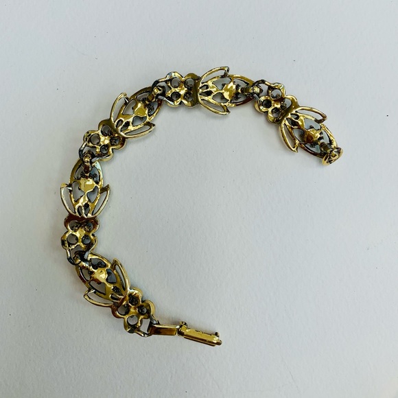 Vintage Blue Rhinestone Necklace and Bracelet - Picture 4 of 8